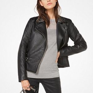 Michael kors studded leather jacket